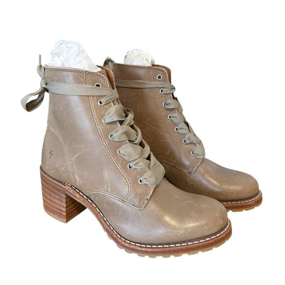 Frye Sabrina Tan Leather Lace Up Boot Size 7.5 - Picture 12 of 12